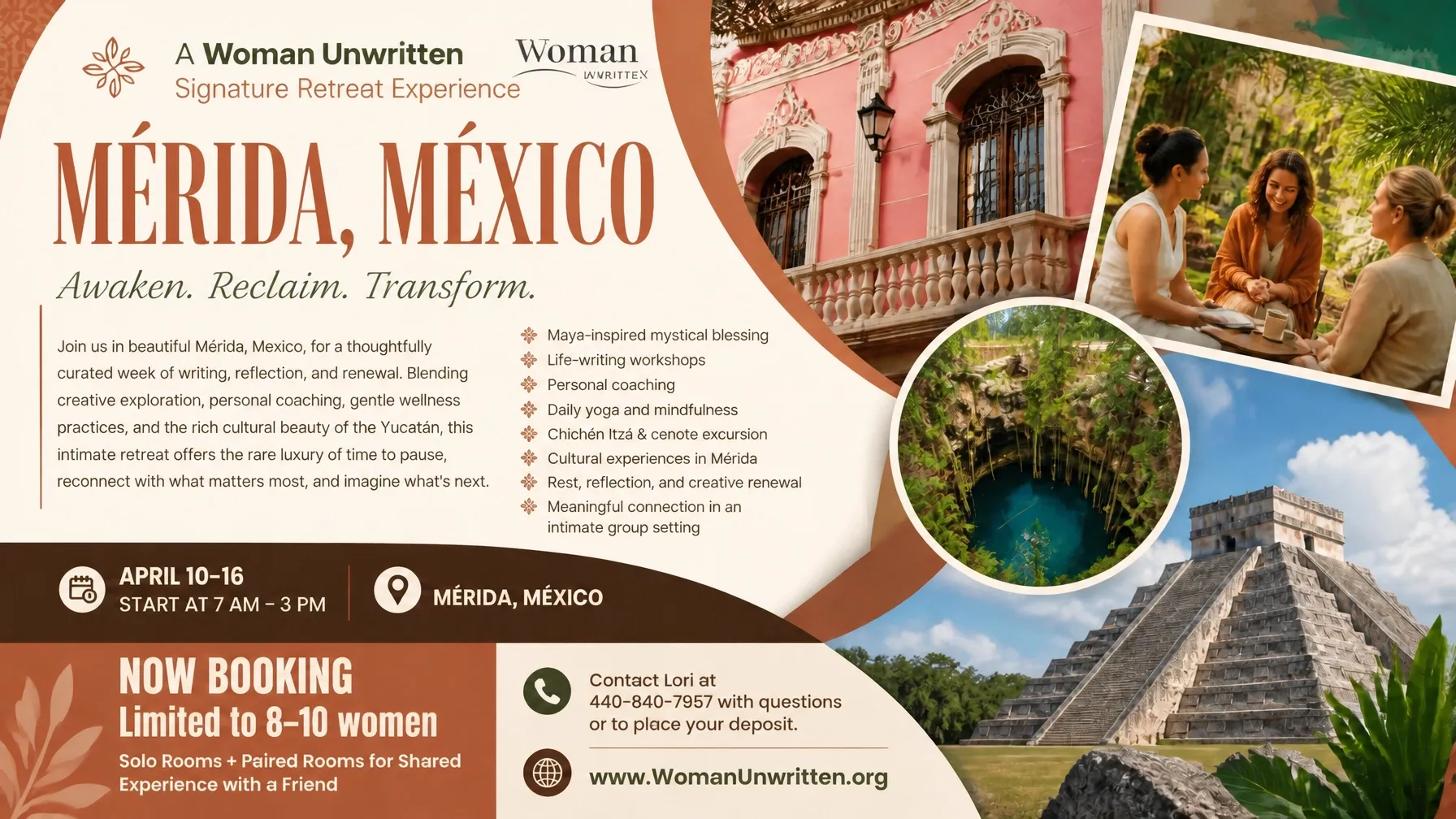 Mérida, México signature retreat experience graphic for April 2027